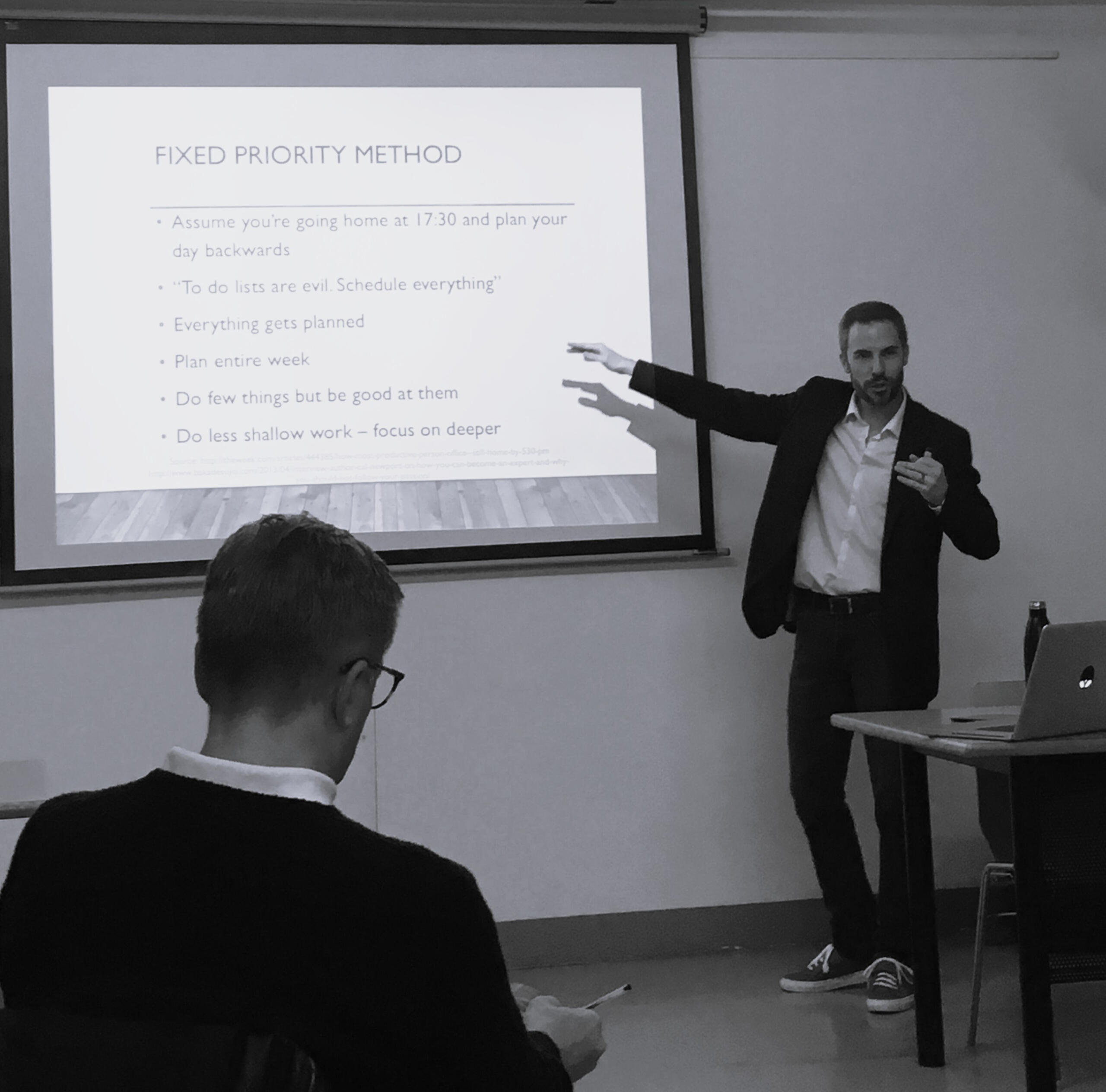 Teacher Christopher Horstkamp leading a Training Seminar